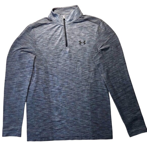 Under Armour Men's Heather Gray 1/4 Zip Long Sleeve Golf Pullover Top Size M - Picture 1 of 8
